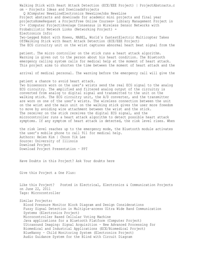 Walking stick with heart attack detection essay 08 image