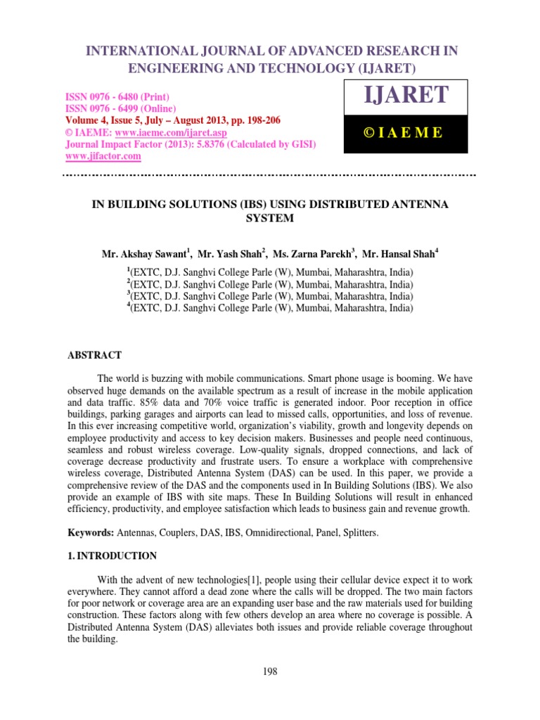 In Building Solutions - Ibs - Using Distributed Antenna System | PDF ...