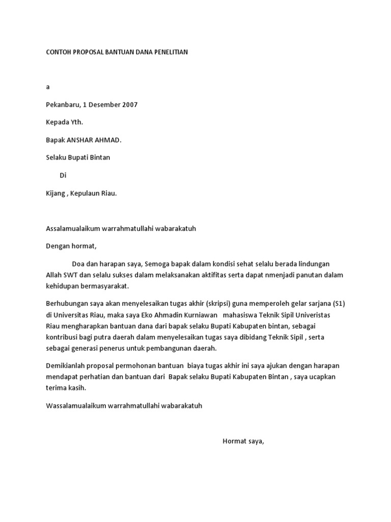 Contoh Proposal Bantuan Dana - Simak Gambar Berikut