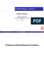 Research Methodology: Lecture 4: Palash Sarkar