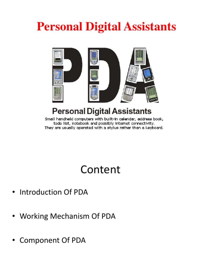 Overview of Personal Digital Assistants | PDF | Personal Digital ...