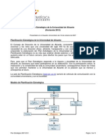 Plan Estrategico de La Universidad de Alicante