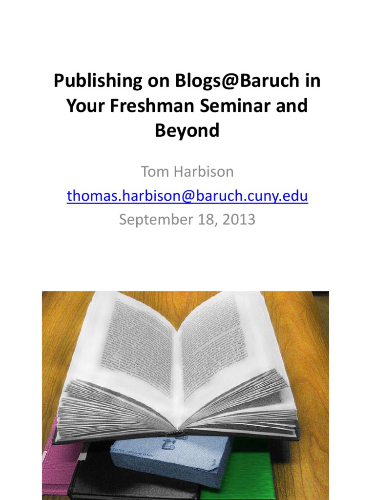 Blogging at Baruch: A Freshman Guide | PDF