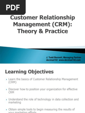 Crm Theory Practice Pdf Customer Relationship Management Marketing