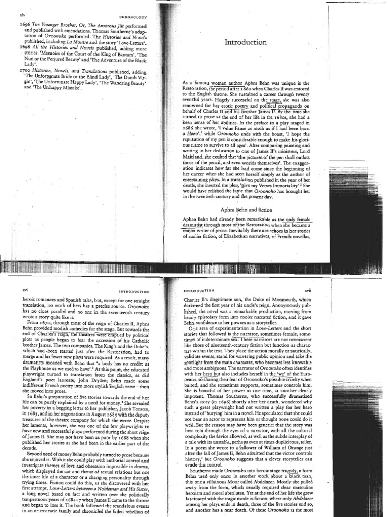 Oroonoko analysis essay picture