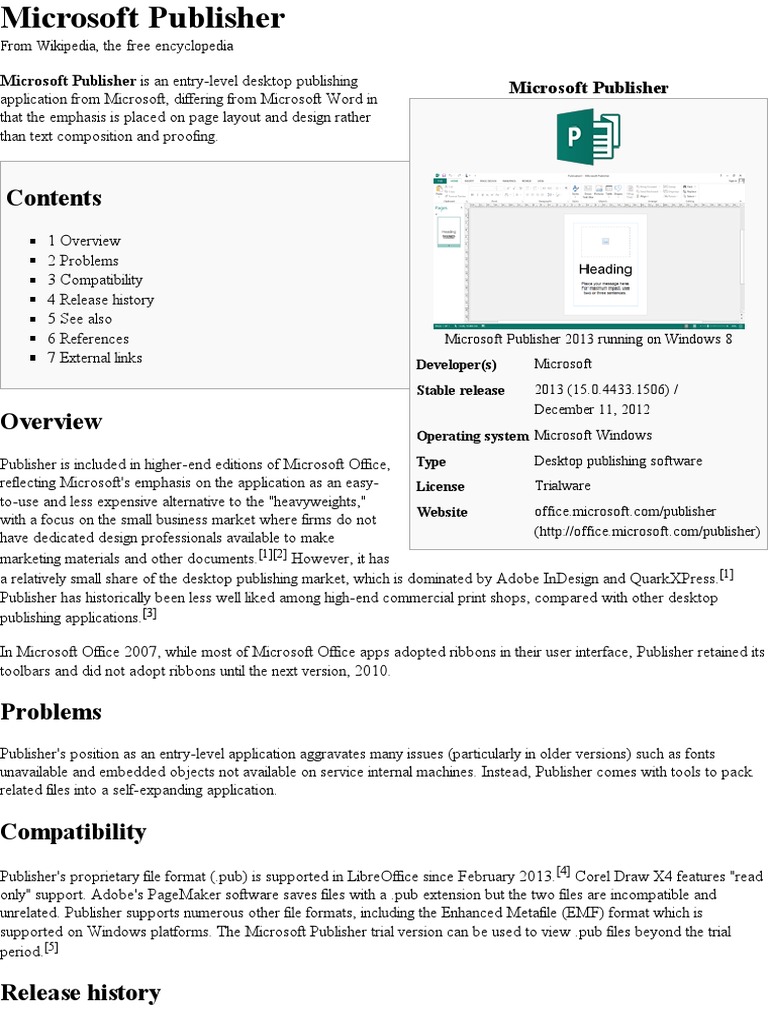 Microsoft Publisher Wikipedia The Free Encyclopedia Software Application Software