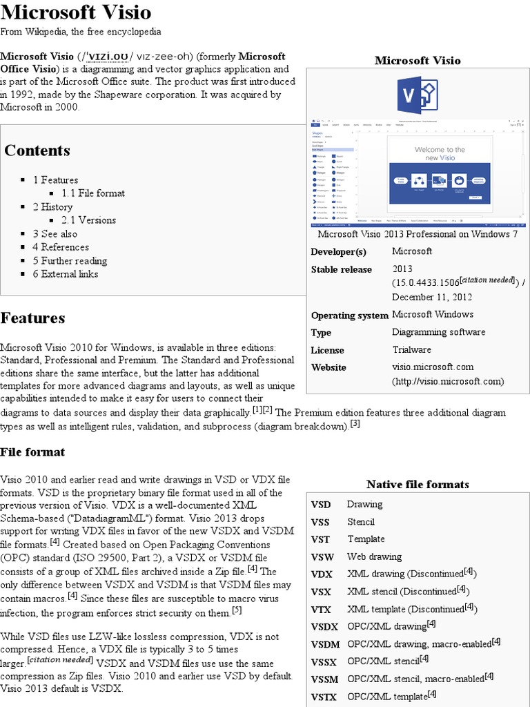 Microsoft Visio - Wikipedia, The Free Encyclopedia | PDF | Proprietary