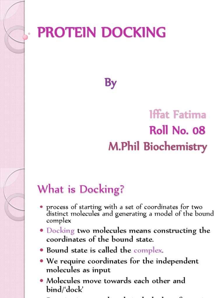 Understanding Protein Docking Techniques | PDF | Docking (Molecular ...
