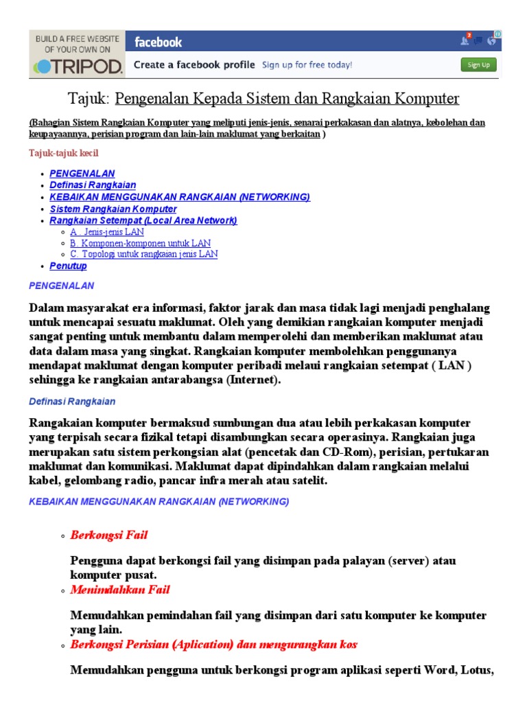 Tajuk - Pengenalan Kepada Sistem Dan Rangkaian Komputer | PDF ...