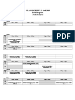 CLASS SCHEDULE - Fall 2013 BBA Program Main Campus