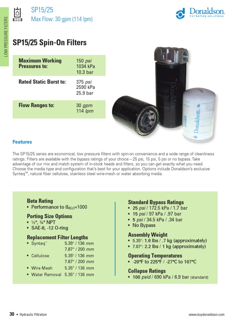 Donaldson Filtration Filtration Chemical Engineering