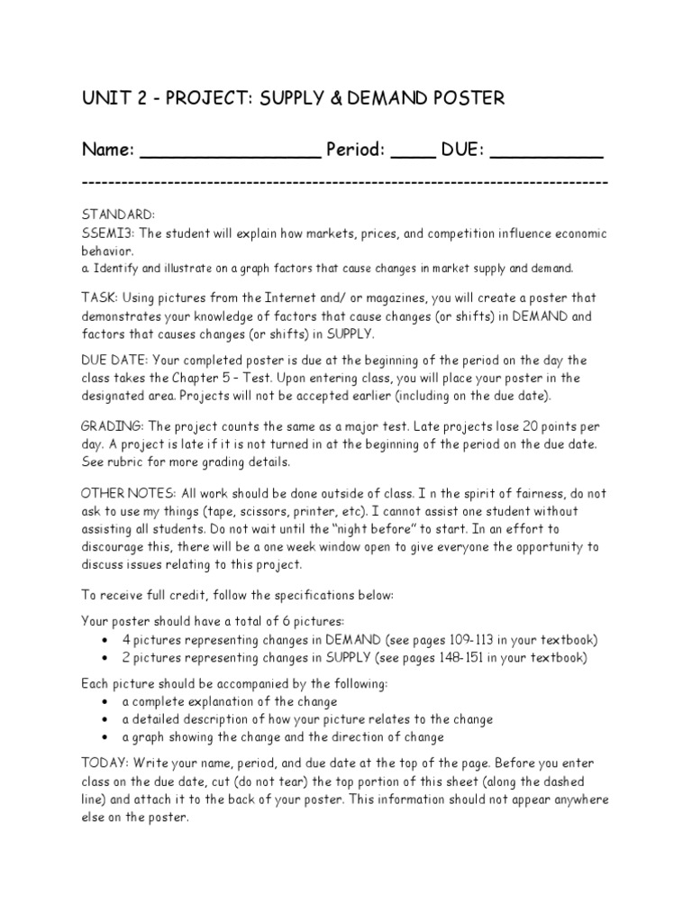 UNIT 2 Project PDF Supply And Demand Textbook