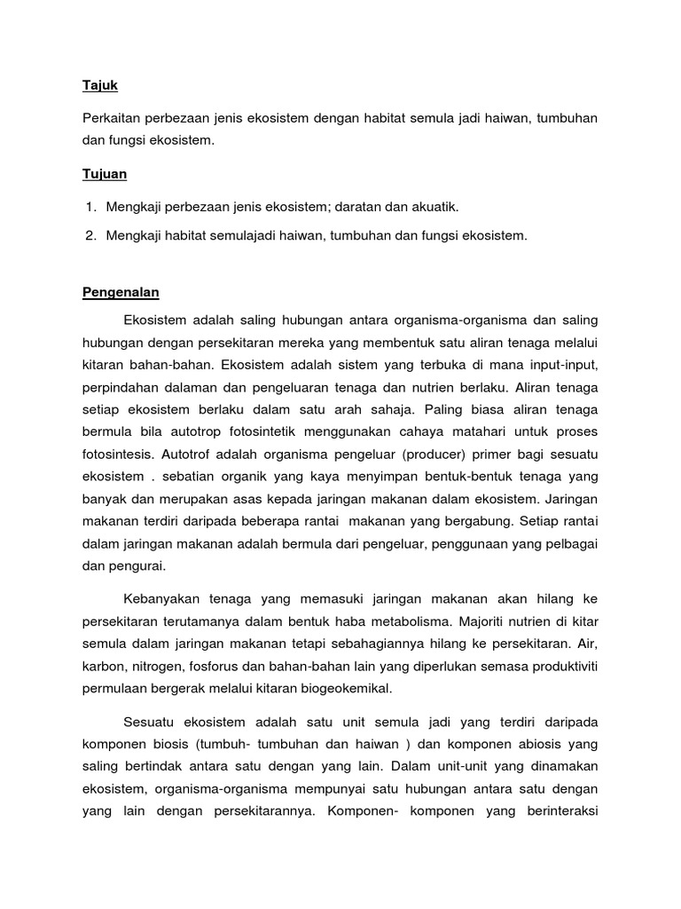Kajian Ekologi Pdf