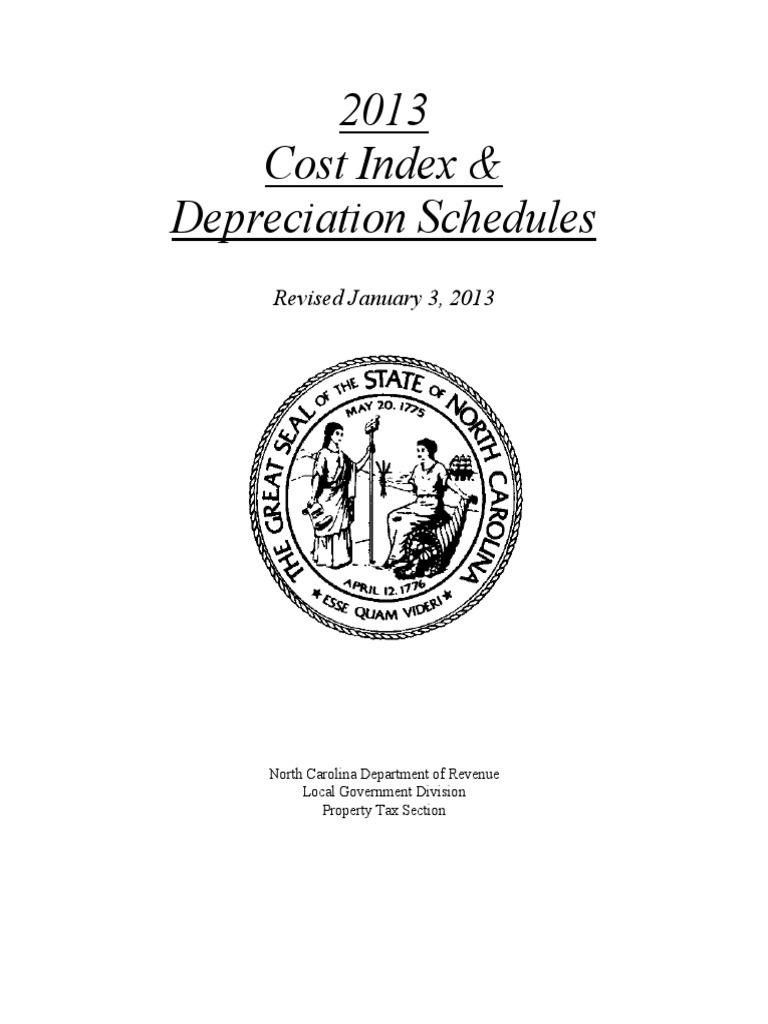 2013 Cost Index & Depreciation Schedules Revised January 3, 2013 PDF