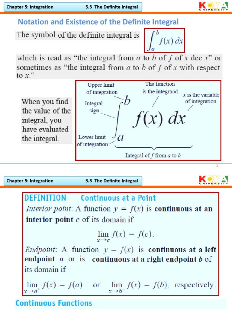 Understanding the Definite Integral | PDF