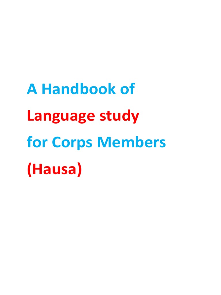 Hausa Language Pdf | A Grammar of the Hausa Language – ECCKF