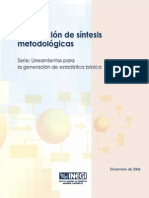 Generación de estadísticas básicas: Elaboración de síntesis metodológicas