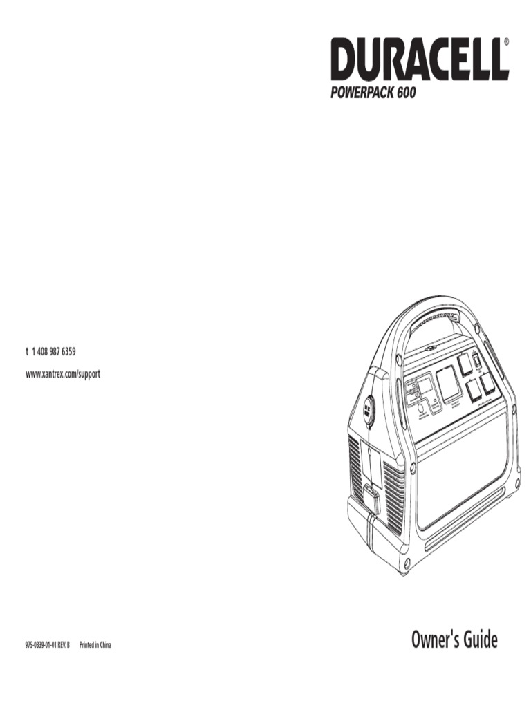 Manual Duracell DPP600HD Powerpack 600 Battery Charger Ac Power Plugs And Sockets