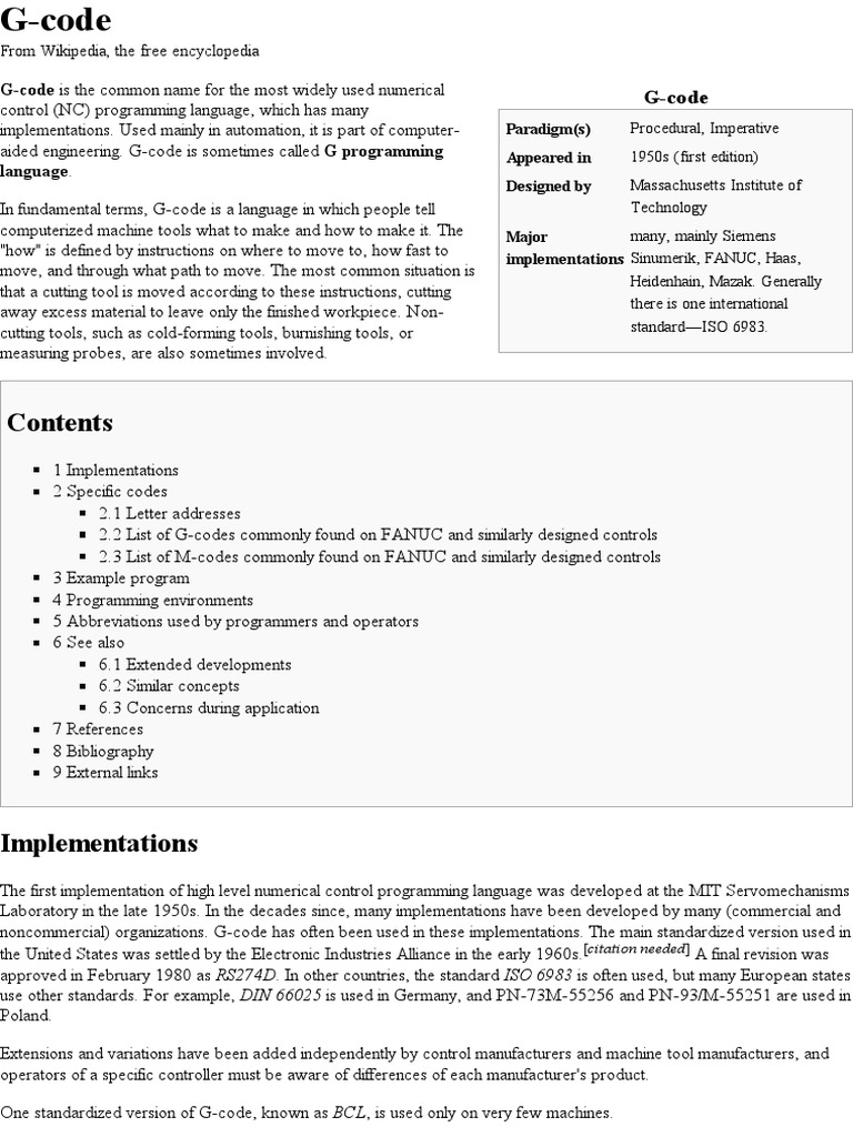 G-Code - Wikipedia, The Free Encyclopedia | Technology | Software