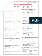 Algebra: 02 - Ecuaciones Exponenciales: Profesor: Erick Vásquez Llanos