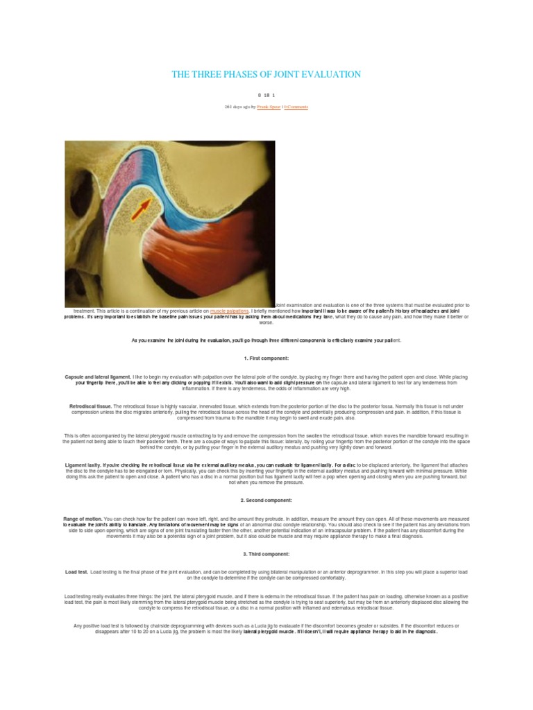 The Three Phases of Joint Evaluation | PDF | Finger | Pain