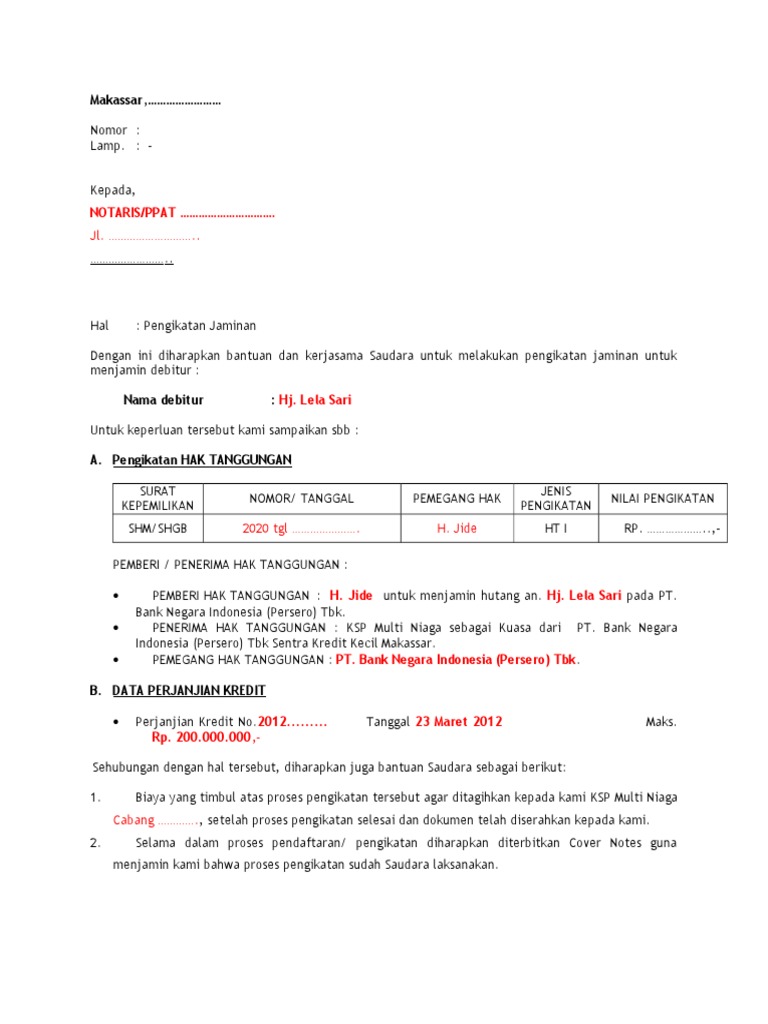 Surat Order Notaris