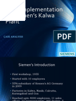 Lean Implementation at Siemen's Kalwa Plant
