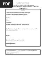 Application Forms International Festival/Competition of Electroacoustic Music and Multimedia" Sync.2013" Category "A" Form 1