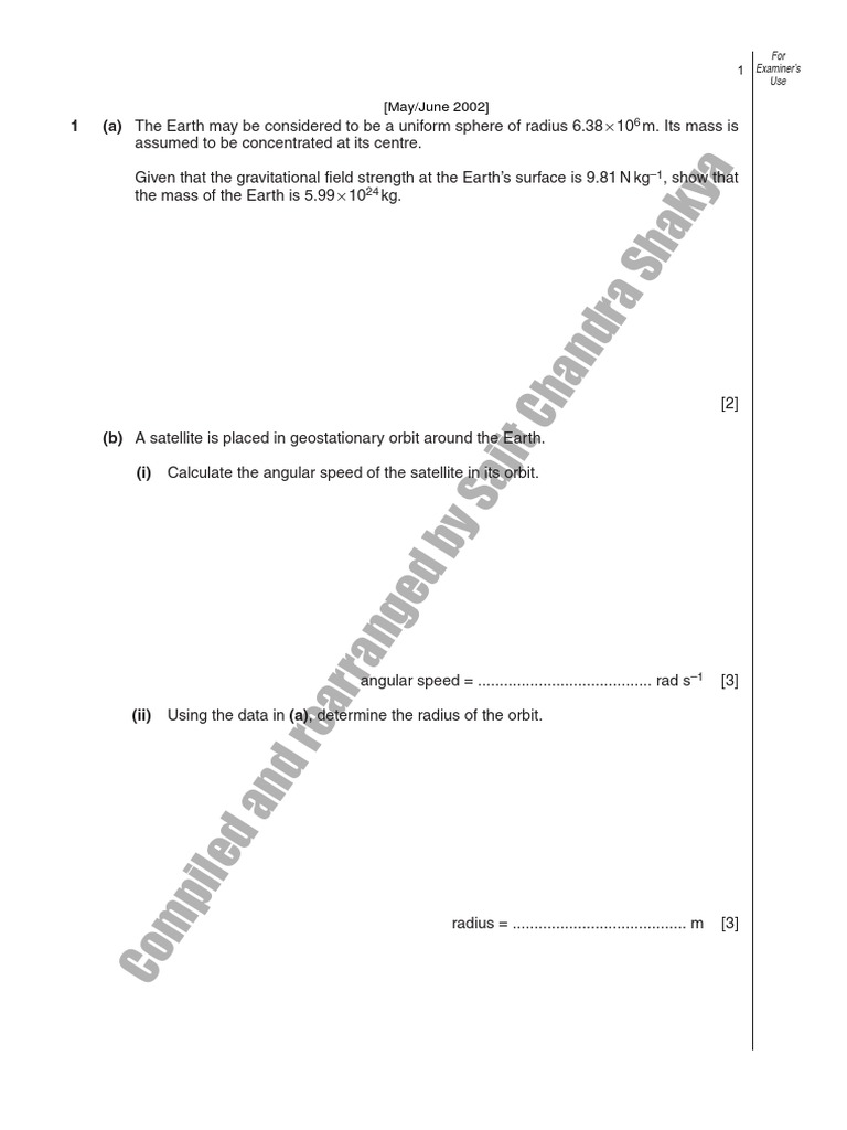 9702 Circular Motion All Completed Upto May June 2011 | PDF | Speed | Orbit