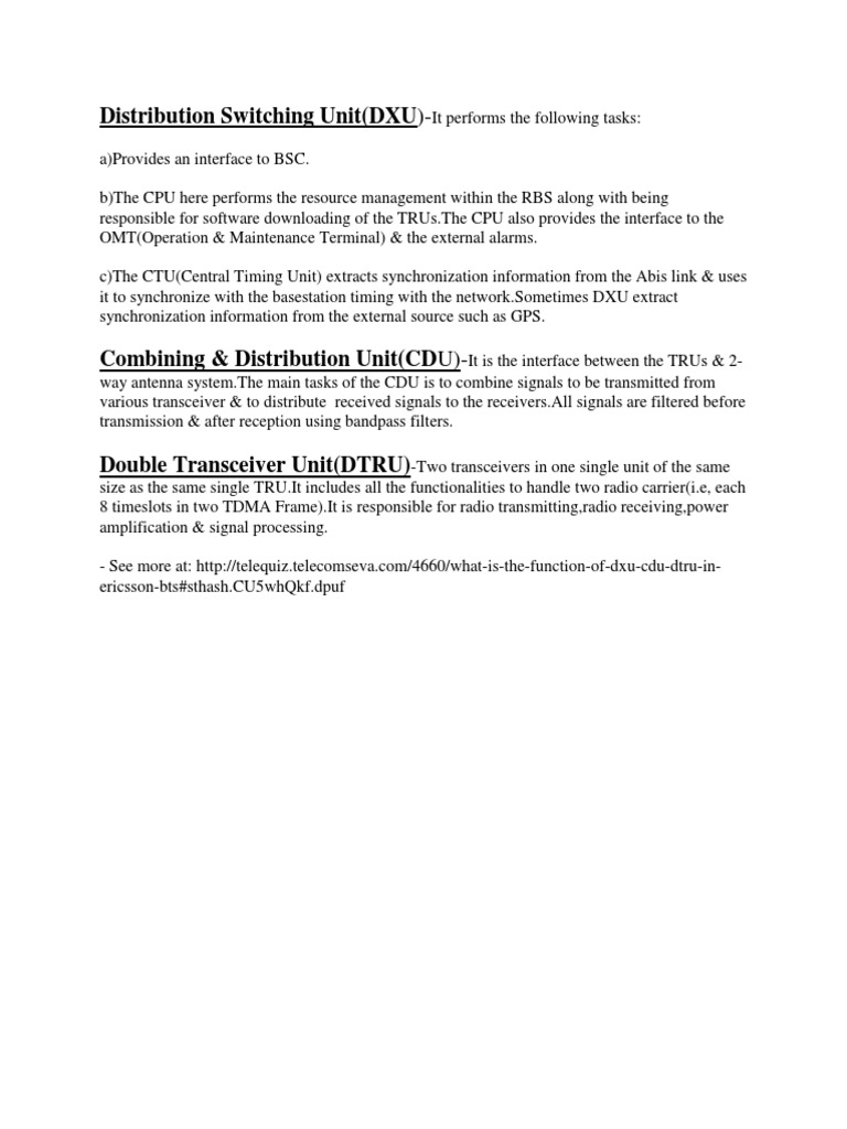 Distribution Switching Unit (DXU) | PDF