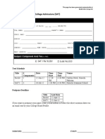 Standardized Test for College Admissions