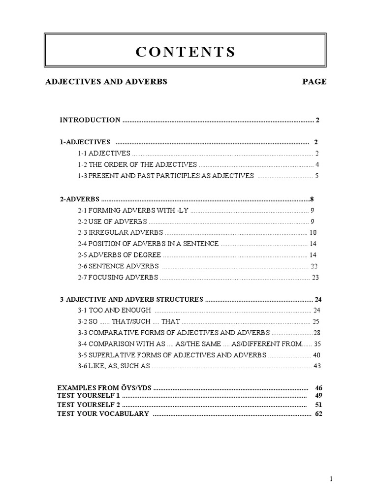 Adjective & Adverb Essentials | PDF | Adverb | Adjective