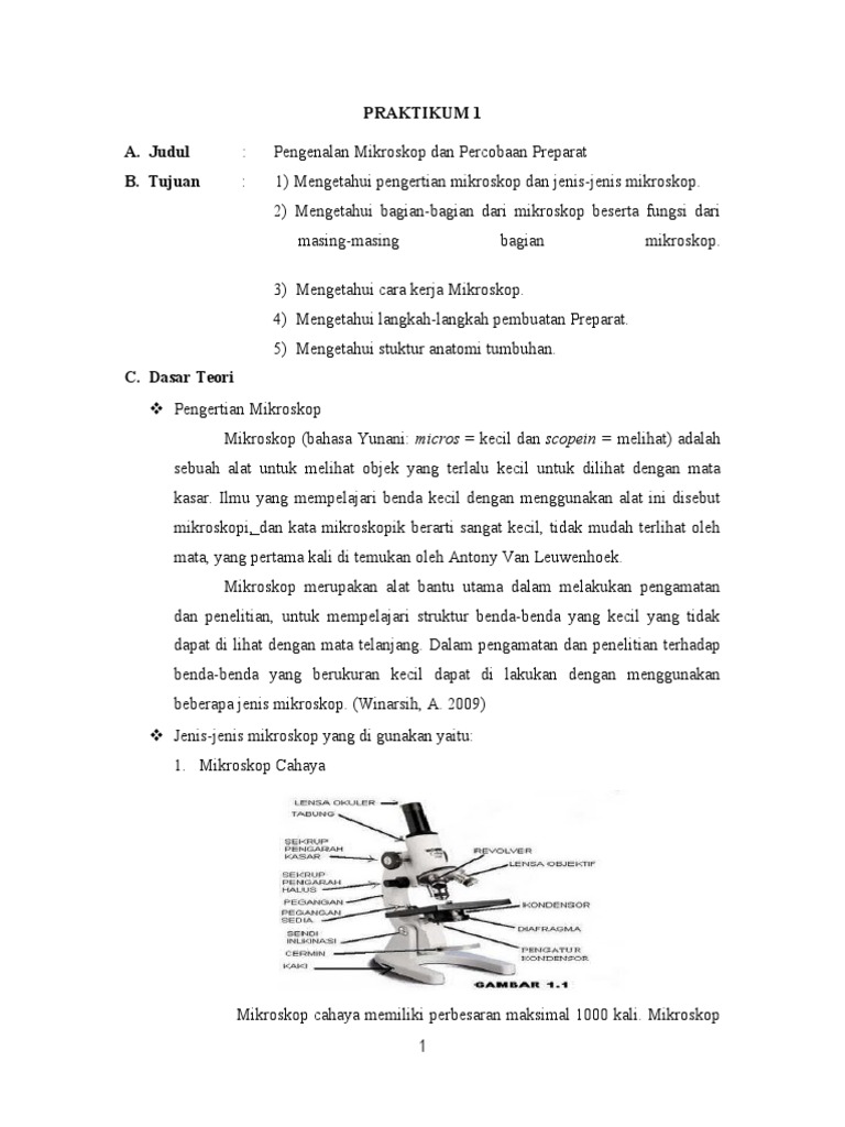 Pengenalan Mikroskop & Preparat | PDF | Kesehatan Holistik | Sains ...