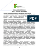 Edital 03-GR-2013 (Anexo II - Conteúdo Programático)