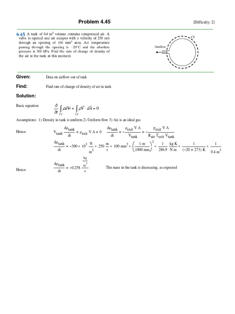Problem 4.45: Given: Find: Solution | PDF