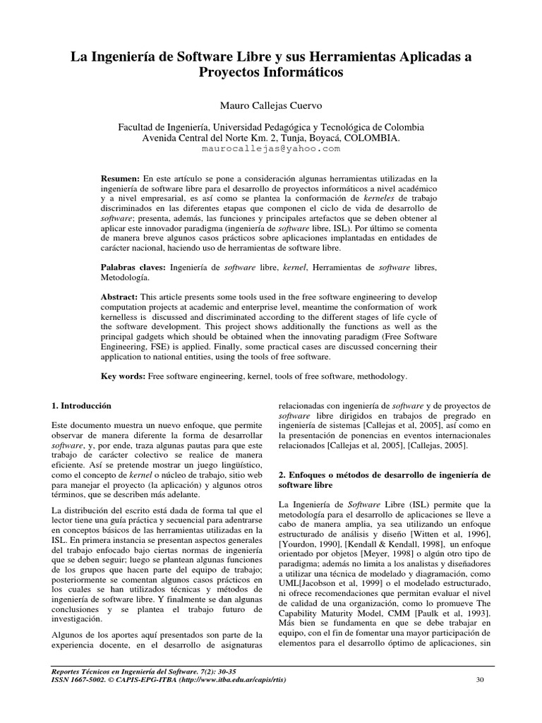 Ingenieria de Software Libre y Herramientas Aplicadas PDF | PDF ...