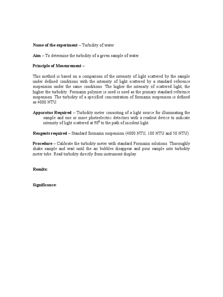 Turbidity Test PDF