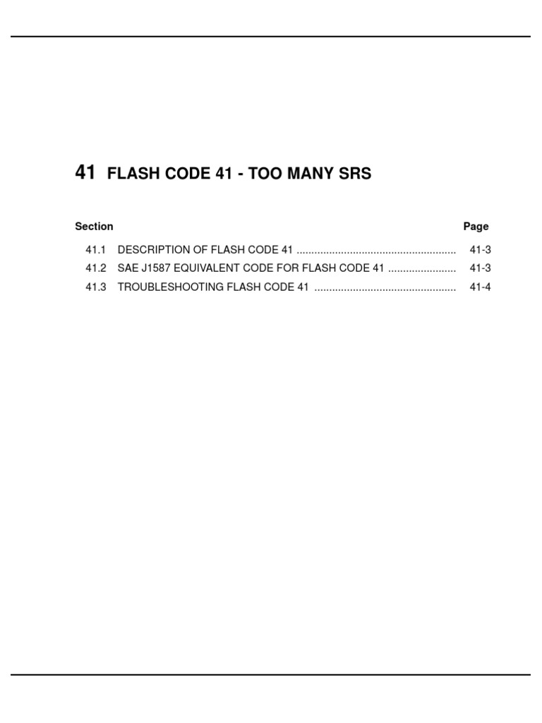 41 Flash Code 41 Too Many SRS | PDF | Electrical Connector | Flash ...