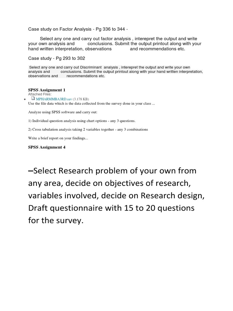 SPSS Assignment Overview and Guidelines | PDF | Computers