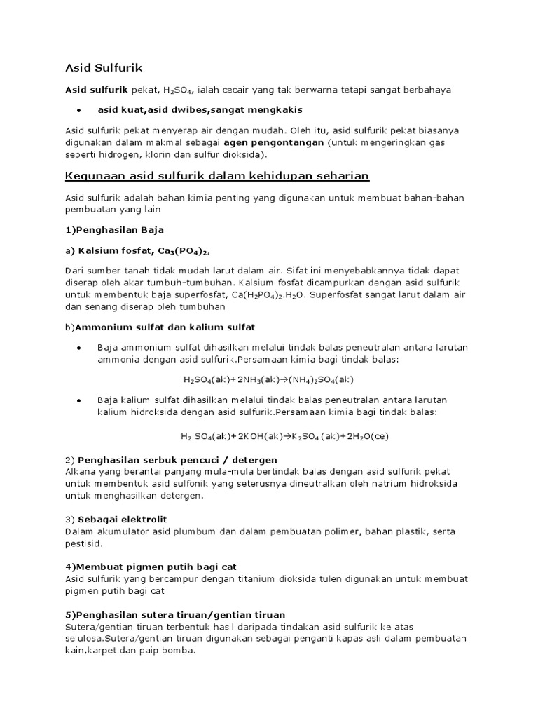 Asid Sulfurik Pdf