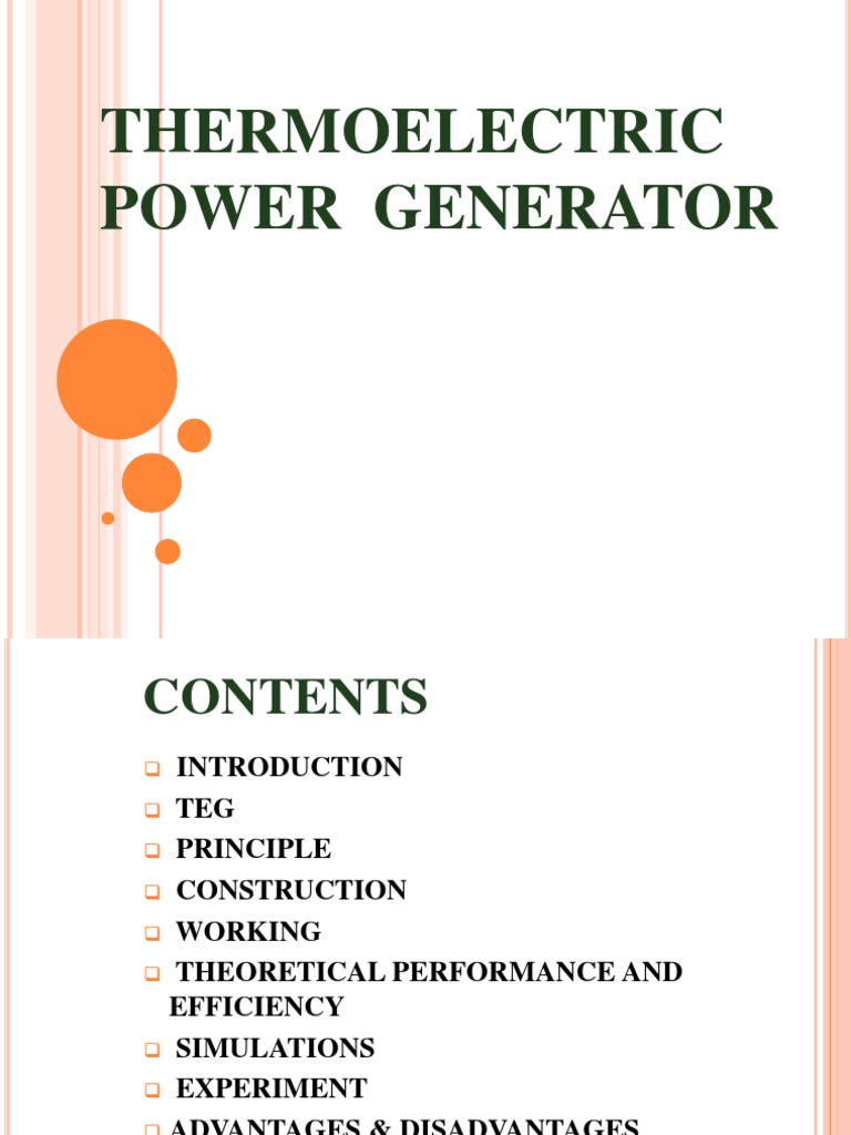 Thermoelectric Power Generator | PDF