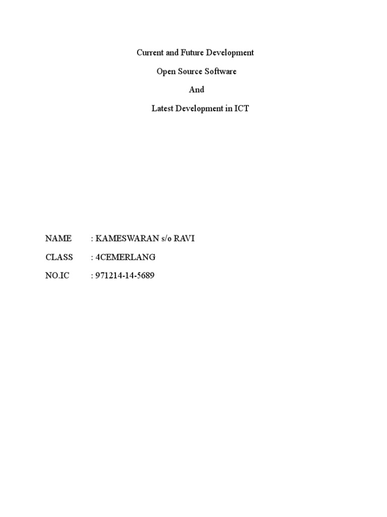 Open Source Software & ICT Developments | PDF | Linux | Free Software