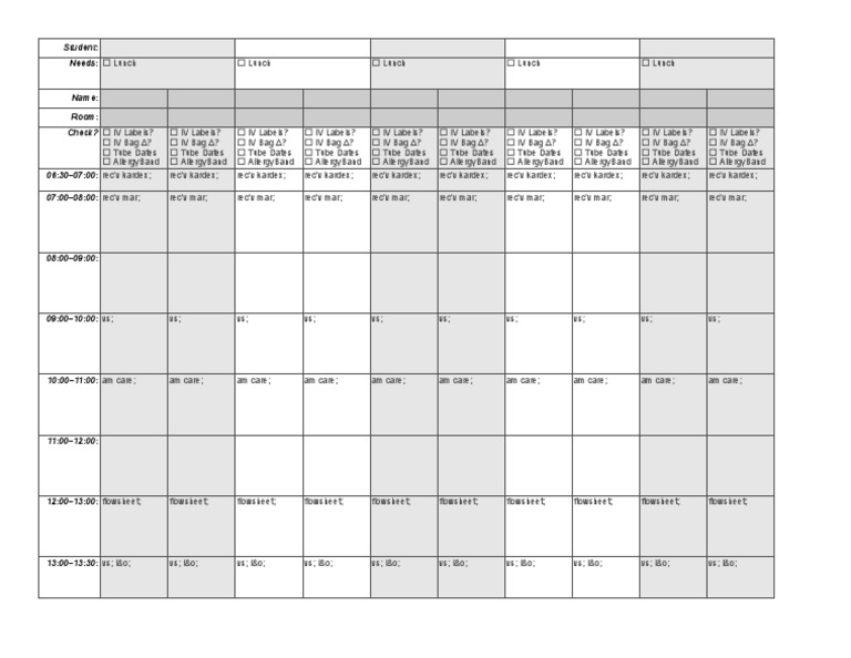 Student Resource Nurse Worksheet