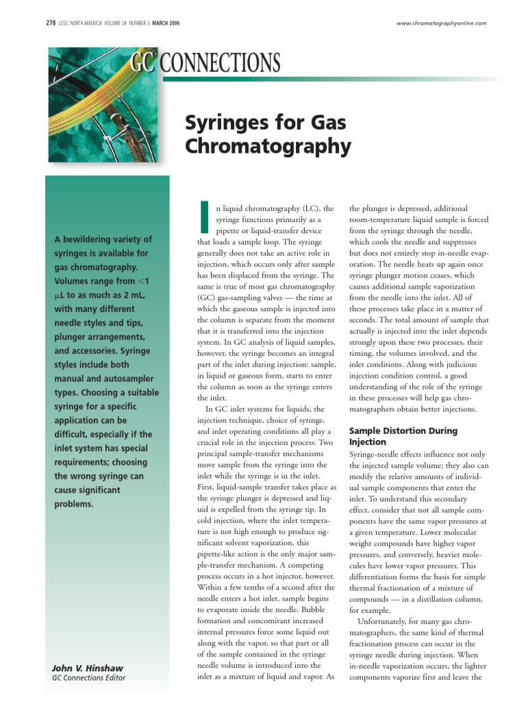 Understanding the Crucial Role of Syringes in Gas Chromatography