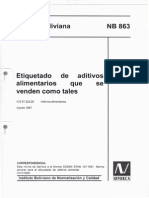 Etiquetado de aditivos alimentarios NB 863