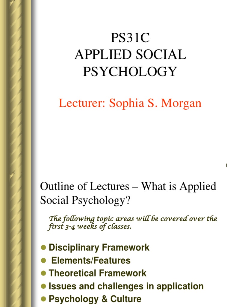 Overview of Applied Social Psychology | PDF | Social Psychology ...