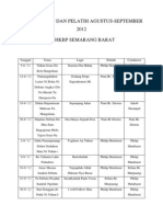 Daftar Lagu Dan Pelatih Agustus-september 012