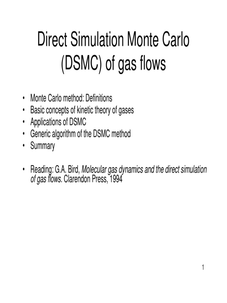 DSMC Method for Gas Flow Simulations | PDF | Collision | Monte Carlo Method