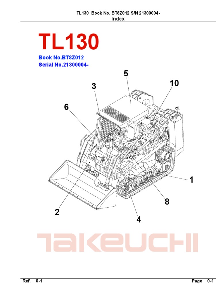 Takeuchi Parts Manual Tl130 Bt8z012(21300004~)