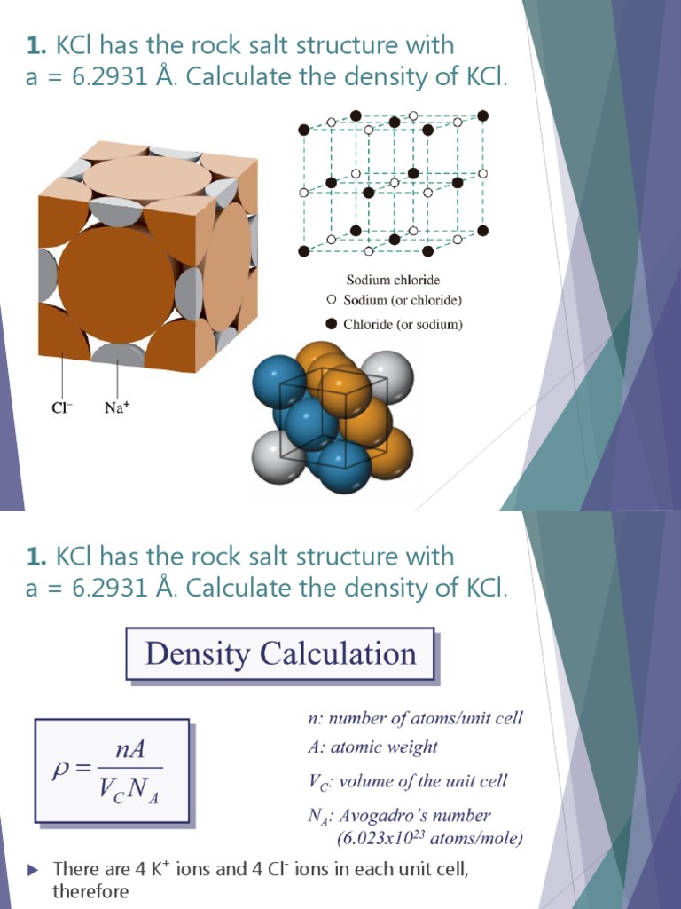 Solid State Chemistry Crystal Structure Density